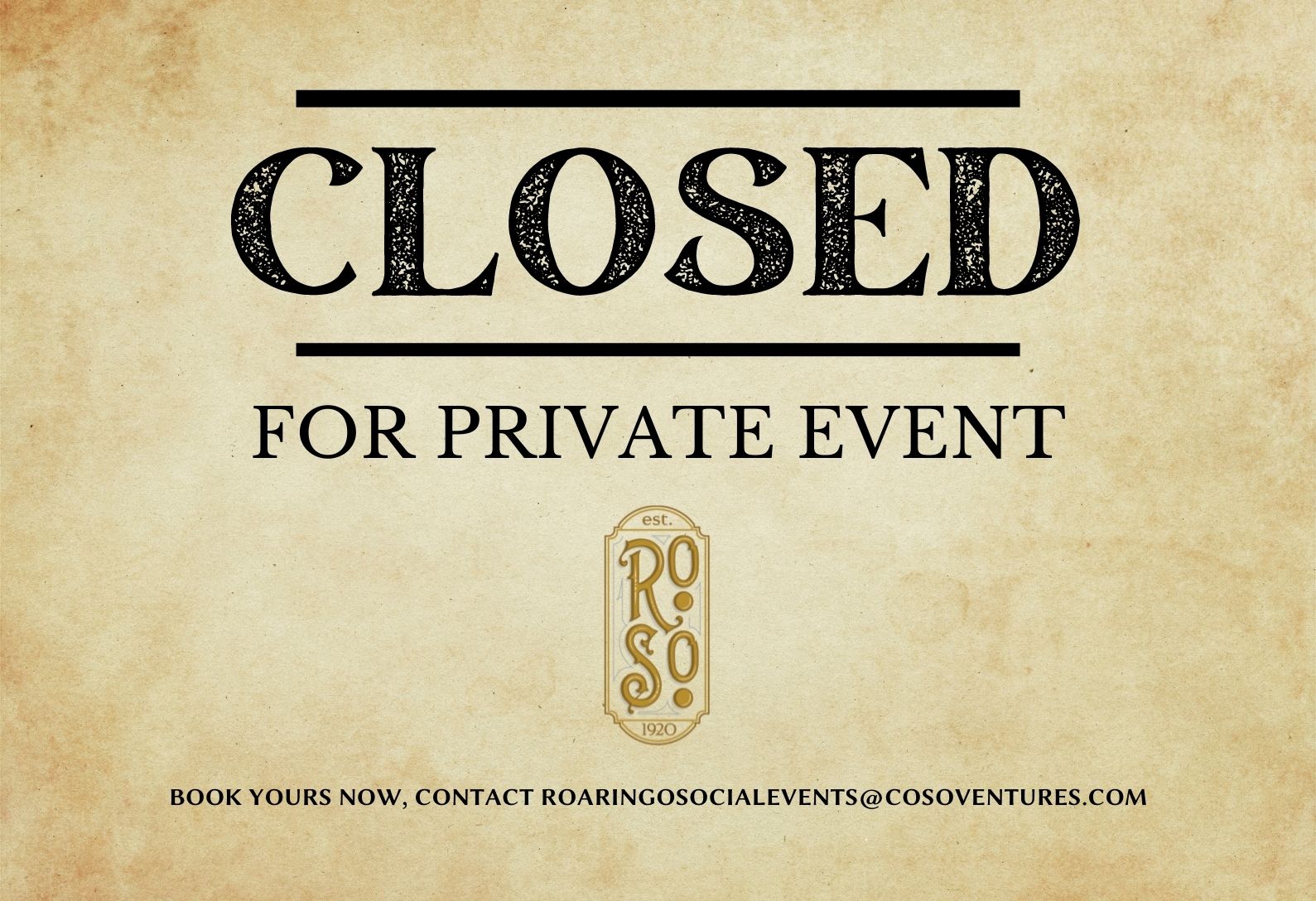 Closed For Private Event